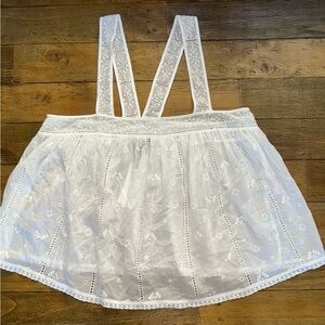 UNSUBSCRIBED White Eyelet Cami Crop Tank Sleeveless Cotton Boho Casual Festival